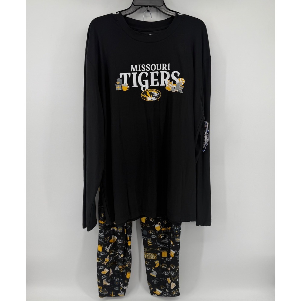 Concepts Sport Pajama Set Mens 2XL Black Missouri Tigers Holiday Sleepwear NCAA